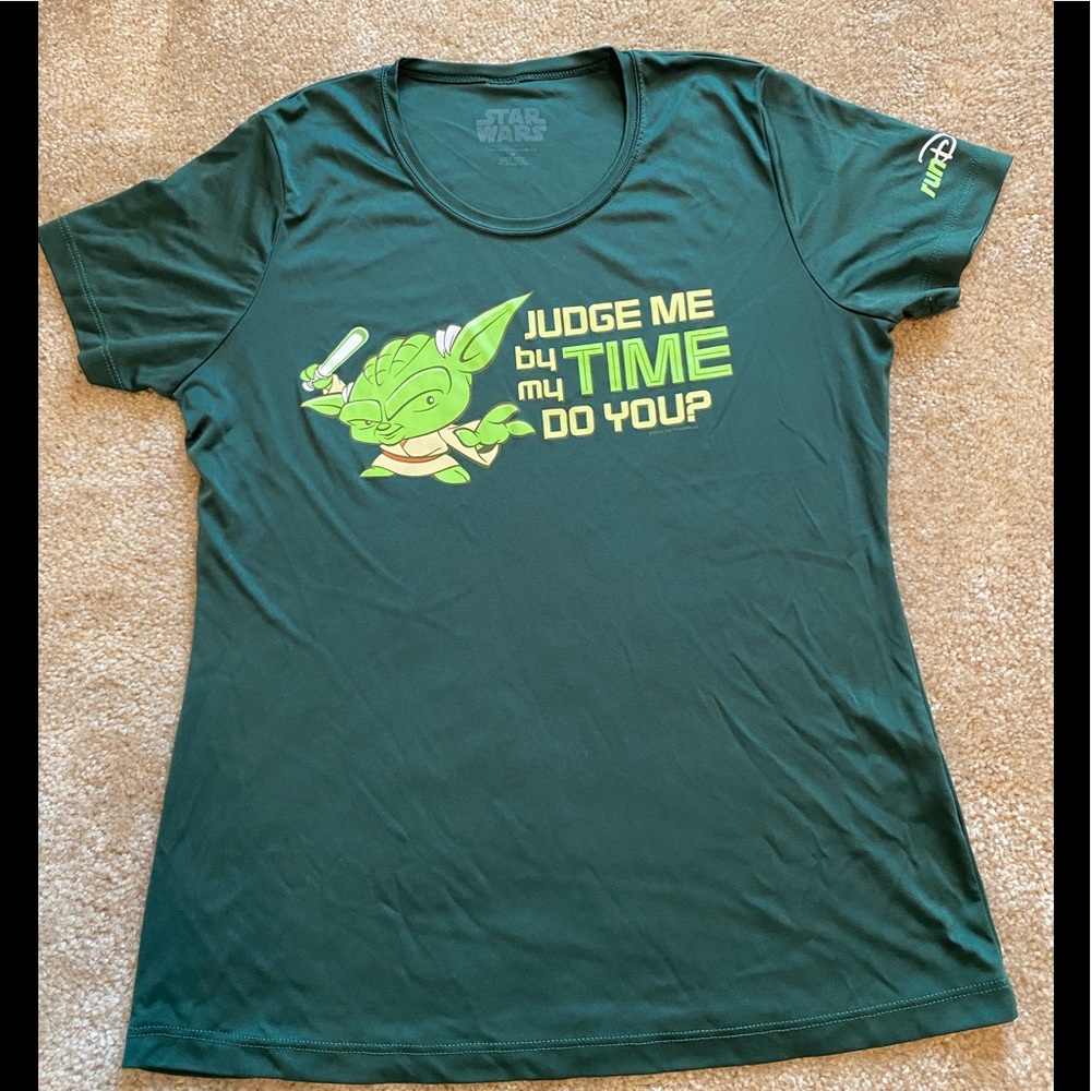 Disney Run yoda world youth shirt green medium judge me